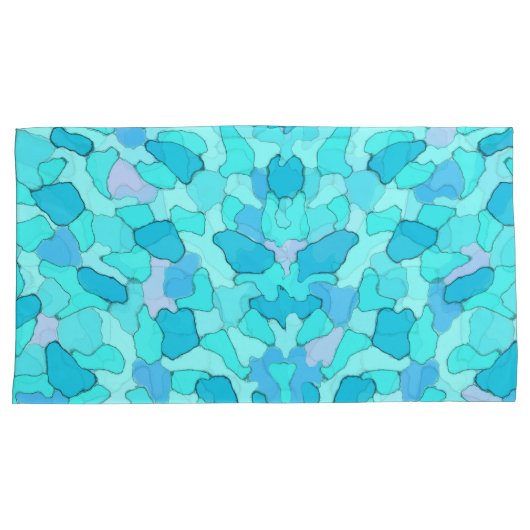 Camo Aqua Kussensloop (Voorkant-Rechts)