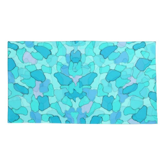 Camo Aqua Kussensloop (Achterkant-Links)