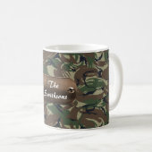 Camo Army Bruin en Groen gepersonaliseerd Koffiemok (Voorkant rechts)