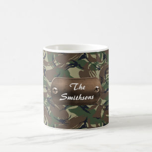 Camo Army Bruin en Groen gepersonaliseerd Koffiemok
