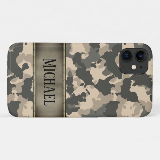 Camo Army Camouflage Groen gepersonaliseerd Case-Mate iPhone Case (Achterkant (horizontaal))