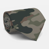 Camo Army Green Brown Black Silky Mannen Stropdas (Opgerold)