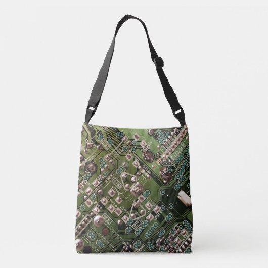 Camo Army Green Circuit Board Crossbody Tas (Achterkant)
