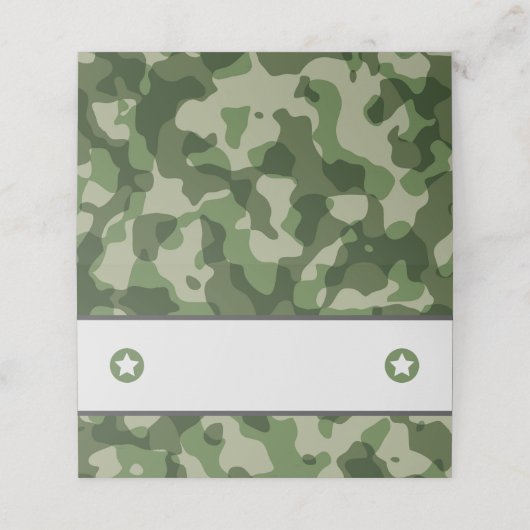 Camo Army Militaire Menu Tent Kaarten (Buitenkant ongevouwen)