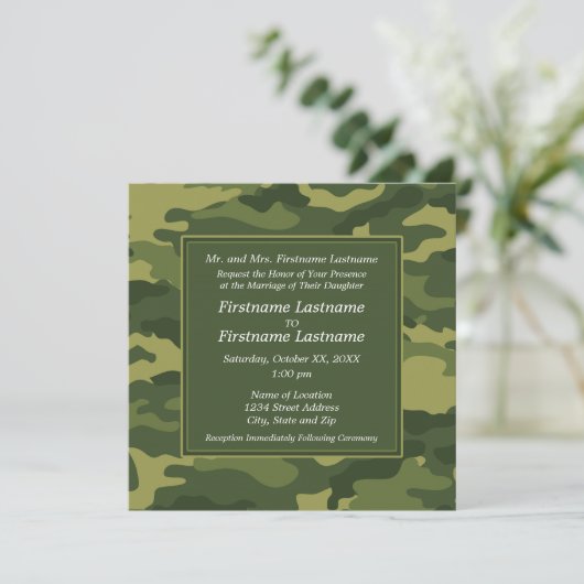 Camo Army Weddenschap Kaart (Staand voorkant)