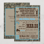 Camo Baby Boy Shower-uitnodigingen Blue Trac Kaart (Voorkant / Achterkant)