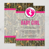 Camo - Baby Girl Shower Kaart (Voorkant / Achterkant)