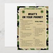 Camo Baby shower - bewerkbare naam, 5x7 Kaart (Voorkant / Achterkant)