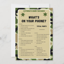 Camo Baby shower - bewerkbare naam, 5x7 Kaart