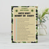 Camo Baby shower - bewerkbare naam, 5x7 Kaart (Staand voorkant)