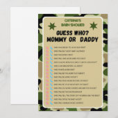 Camo Baby shower - bewerkbare naam, 5x7 Kaart (Voorkant / Achterkant)