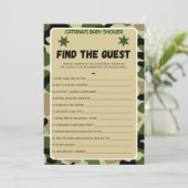 Camo Baby shower - bewerkbare naam, 5x7 Kaart (Staand voorkant)