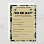 Camo Baby shower - bewerkbare naam, 5x7 Kaart (Voorkant / Achterkant)