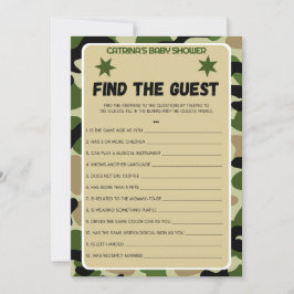 Camo Baby shower - bewerkbare naam, 5x7 Kaart