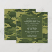 Camo Baby shower of Party Kaart (Voorkant / Achterkant)