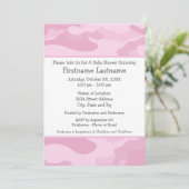 Camo Baby shower of Party - lichtroze Kaart (Staand voorkant)