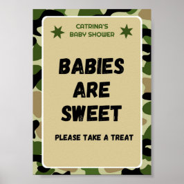 Camo Baby shower teken Poster