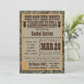 Camo Bachelorette Party Invitation Sinaasappel Kaart (Staand voorkant)
