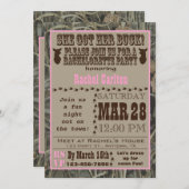 Camo Bachelorette Party Uitnodiging Roze (Voorkant / Achterkant)