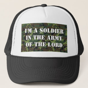Camo Background "Soldaat in the Army of the LORD" Trucker Pet