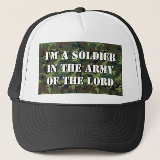 Camo Background "Soldaat in the Army of the LORD" Trucker Pet