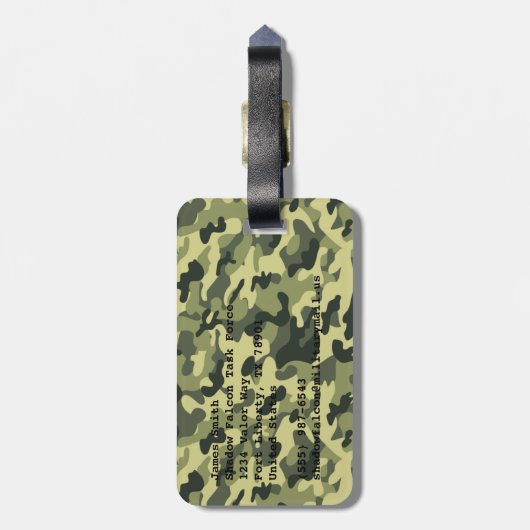 Camo Bagagelabel (Achterkant verticaal)