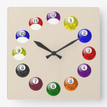Camo Ball Tan Felt Pool Clock