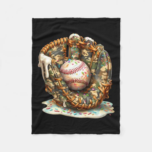 Camo Baseball Gloves Lifestyle 101 Apparel Drip Ic Fleece Deken (Voorkant)