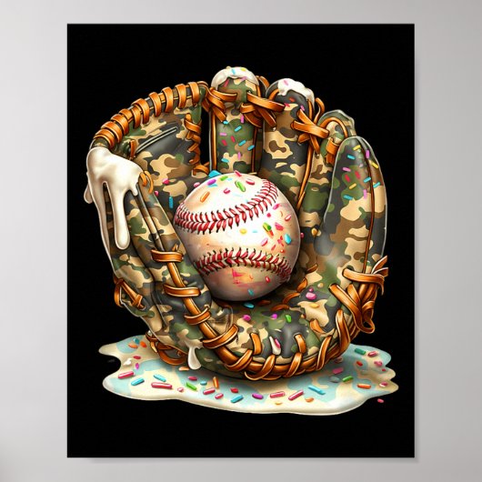 Camo Baseball Gloves Lifestyle 101 Apparel Drip Ic Poster (Voorkant)