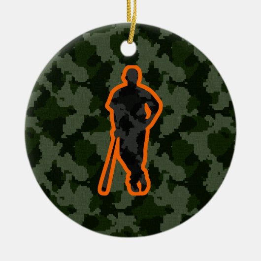 Camo Baseball Keramisch Ornament (Voorkant)