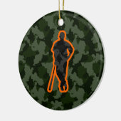 Camo Baseball Keramisch Ornament (Links)