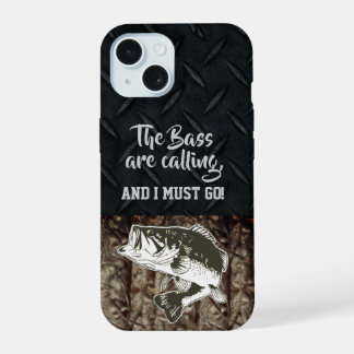 Camo Bass Vissen Mannen Diamant Plaat Citaat Angle iPhone 15 Case