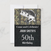 Camo Bass Vist Birthday Party Mannen Kaart (Voorkant)