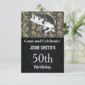 Camo Bass Vist Birthday Party Mannen Kaart (Staand voorkant)