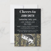 Camo Bass Vist Birthday Party Mannen Kaart (Achterkant)