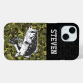 Camo Bass Vist naam Mannen Sport Largemouth Hoesje (Achterkant (horizontaal))