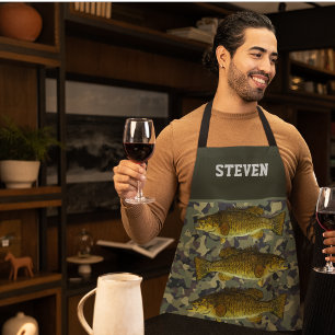 Camo Bass Vist naam Sport Mannen buitenshuis Schort