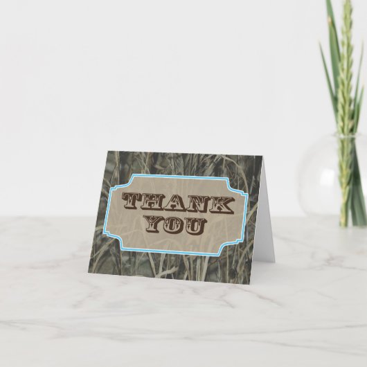 Camo bedankkaartjes Blauw Bedankkaart (Voorkant)
