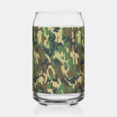 Camo Beer Glass – Woodland Print Can Style Blikvorm Glas (Achterkant)