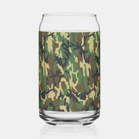 Camo Beer Glass – Woodland Print Can Style Blikvorm Glas (Rechts)
