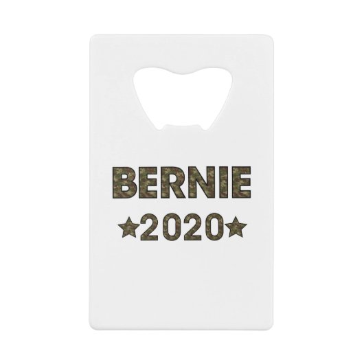 Camo Bernie presidentskandidaat 2020 Creditkaart Flessenopener (Voorkant)
