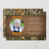 Camo Birthday Boy Foto-uitnodigingen Kaart (Voorkant / Achterkant)