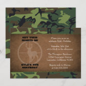 Camo Birthday Boy Invitations Kaart (Voorkant / Achterkant)