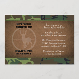 Camo Birthday Boy Invitations Kaart
