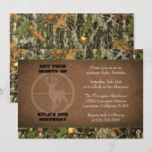 Camo Birthday Boy Invitations Kaart (Voorkant / Achterkant)