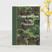 Camo Birthday Card For Husband Kaart (Gele Bloem)