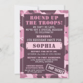 Camo Birthday Party Invitation, Army, Mission Kaart (Voorkant)