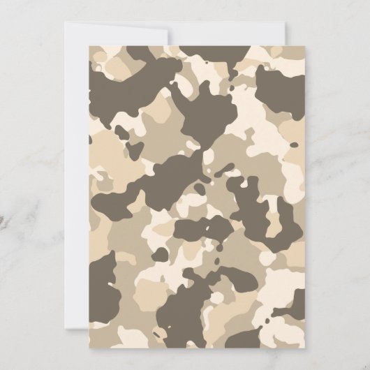 Camo Birthday Party Invitation, Army, Mission Kaart (Achterkant)