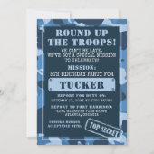Camo Birthday Party Invitation, Army, Mission Kaart (Voorkant)
