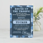 Camo Birthday Party Invitation, Army, Mission Kaart (Staand voorkant)
